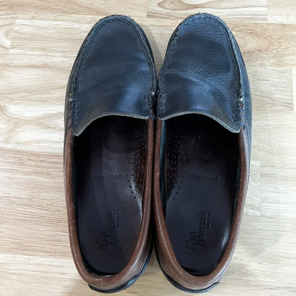 Allen Edmonds Mens‎ Westland Black Brown Leather Loafer 8.5 Casual Classic